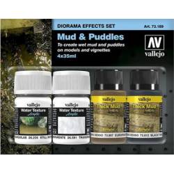 Mud and puddles.