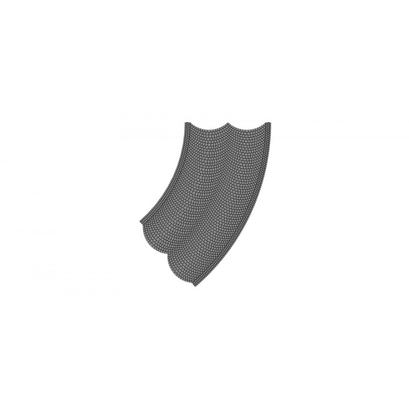 Street plate cobblestone, 45°- curve, r 30 cm. VOLLMER 48247