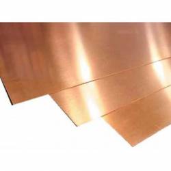 Piastra di rame da 0,6 mm. 200 x 200 mm.