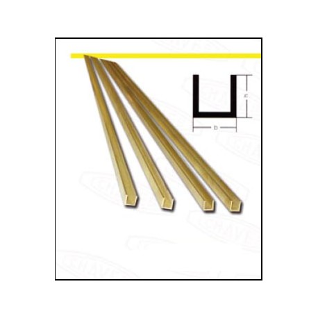 Brass profile U. 3 x 3 mm. HIRSCH 7433