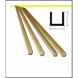 Brass profile U. 4,5 x 4,5 mm.