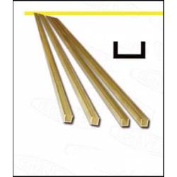 Brass profile U. 2,5 x 1 mm.