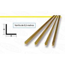 Brass profile L. 2 x 1,5 mm.
