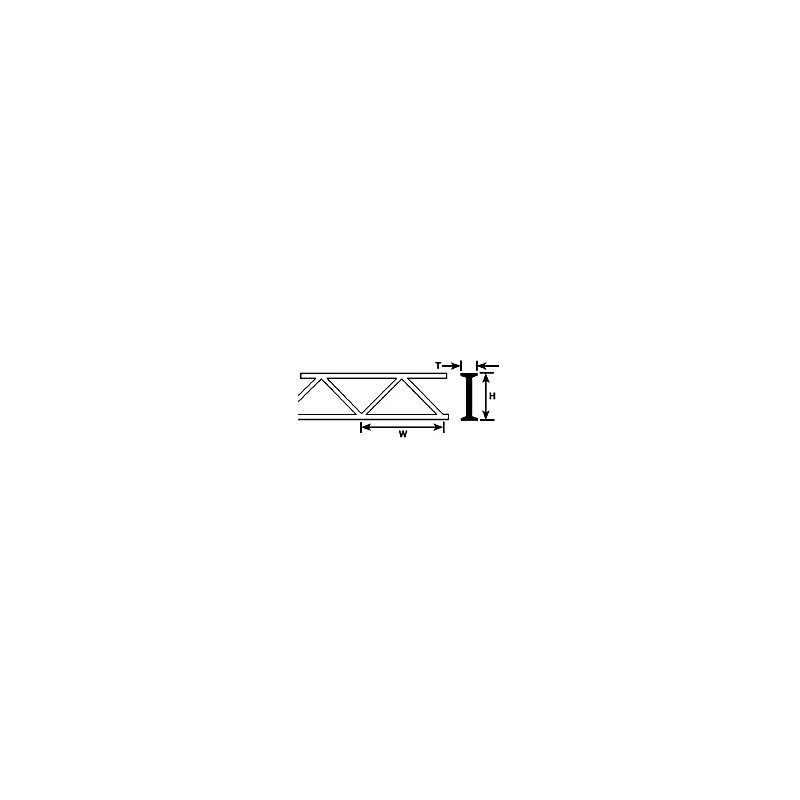 Cercha de estireno, 12,7 mm. PLASTRUCT 90655