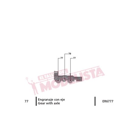 Gear with axle for RENFE 276. ER6777