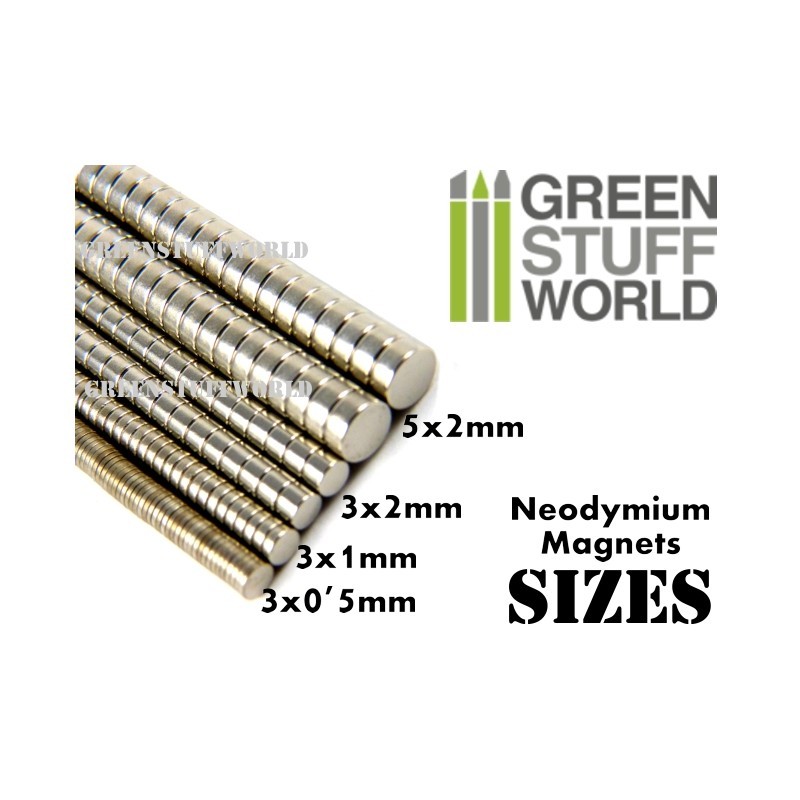 Imanes neodimio, 3x1 mm. GREEN STUFF 365517 Imanes neodimio, 3x1 mm. GREEN STUFF 365517