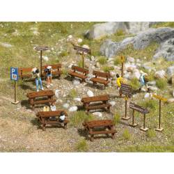 Campingtische, Bänke, Indikatoren...
