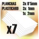 Plasticard, 0.5, 1 y 2 mm (x7). GREEN STUFF WORLD 366095