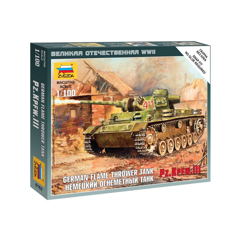 Lanzallamas alemán Panzer III. ZVEZDA 6162
