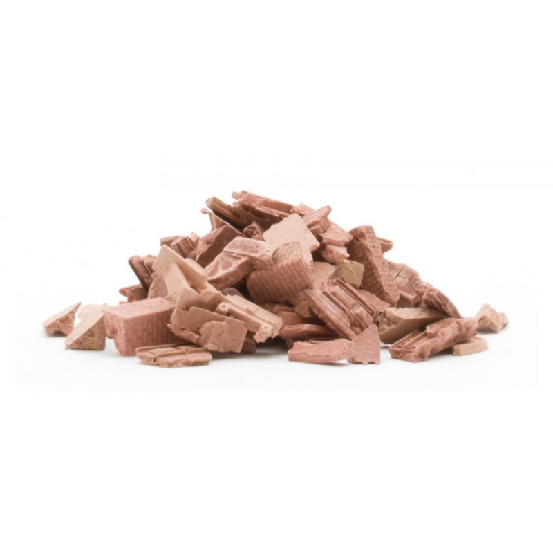 Debris brick-red.