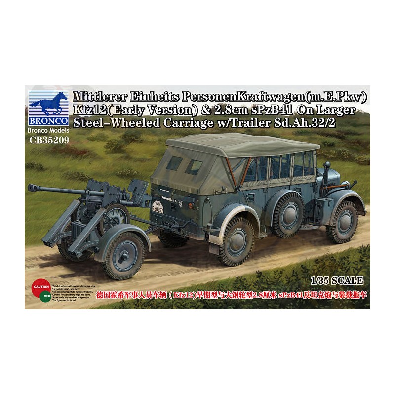 Vehículo Kfz12 y cañón de 2.8 cm. BRONCO CB35209