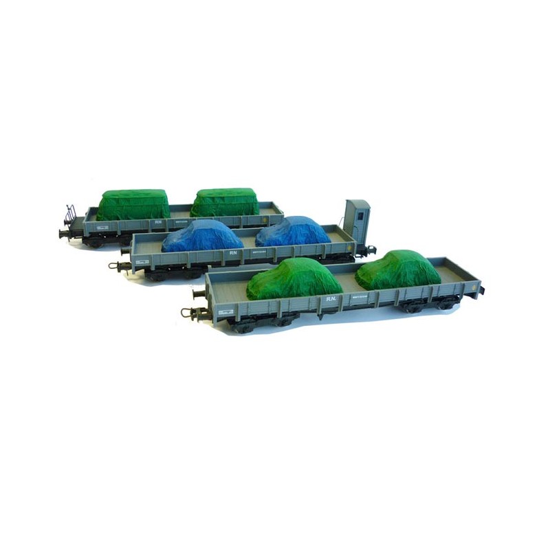 3-set wagons series MM, RENFE. With loads. MABAR 81403 3-set wagons series MM, RENFE. With loads. MABAR 81403