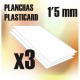 Plasticard, 1,5 mm (x3). GREEN STUFF WORLD 9107