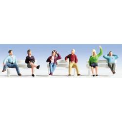 Sitting people.