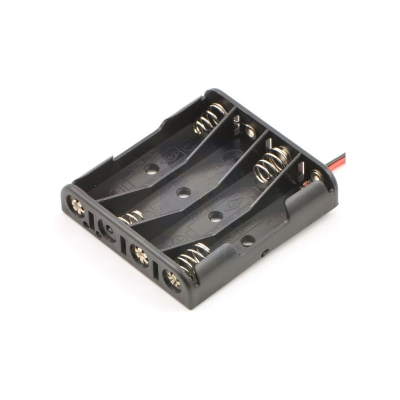 Portapilas AAA, con cable. Para 4 pilas