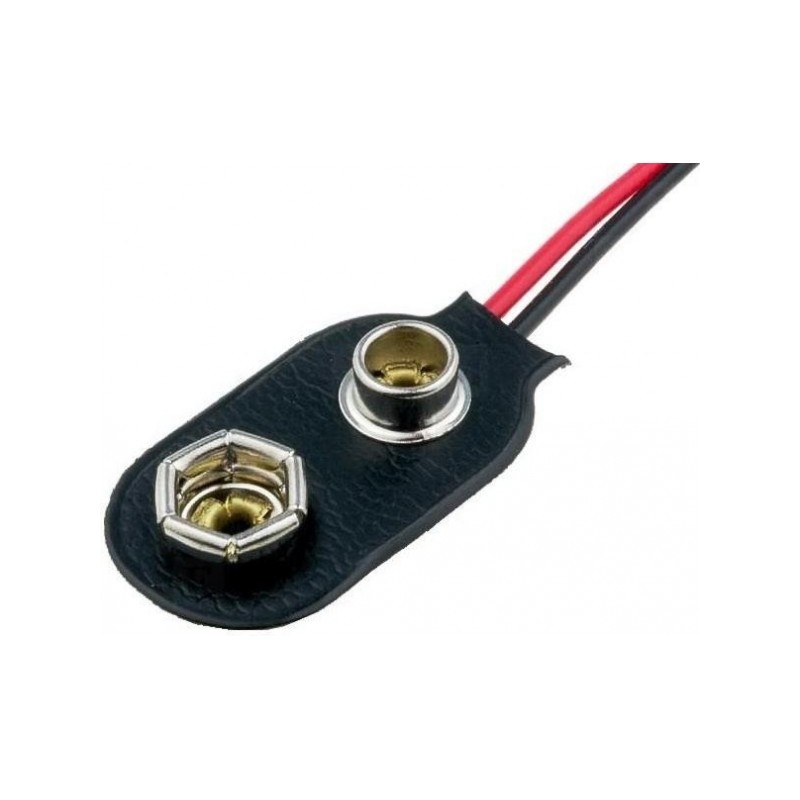 Portapilas 6F22 de 9V, con cable