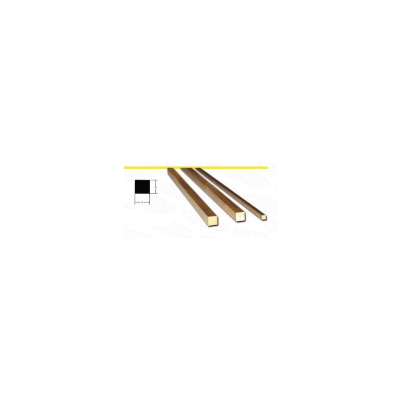 Square brass rod, 2,0 mm. ALBION SBW20