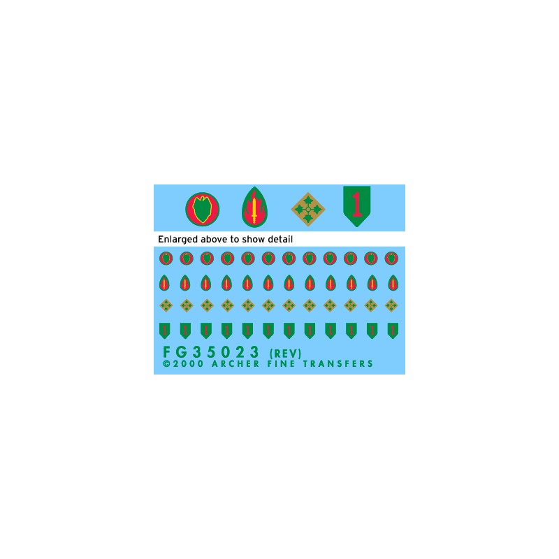 Insignias de la División de Infantería US. ARCHER FG35023
