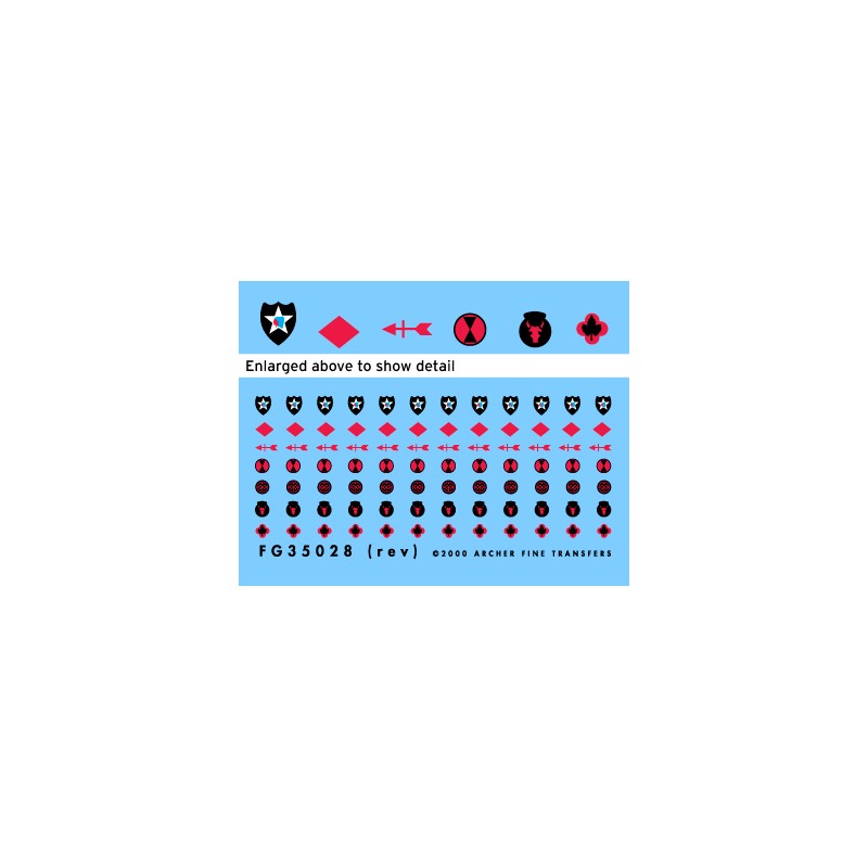 US Infantry Division patches. ARCHER FG35028