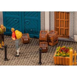 Set of beverage crates.