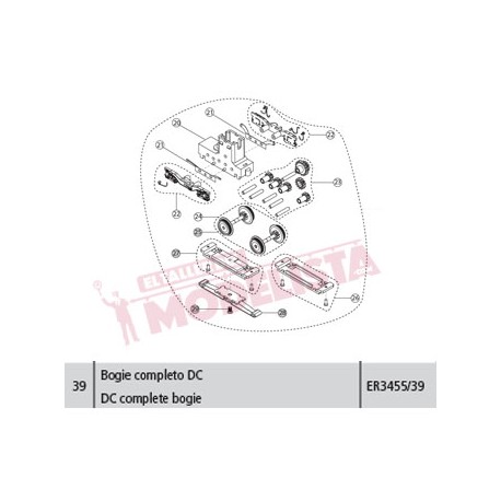 Bogie completo DC para Civia. ER3455/39