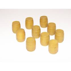Wooden barrels.