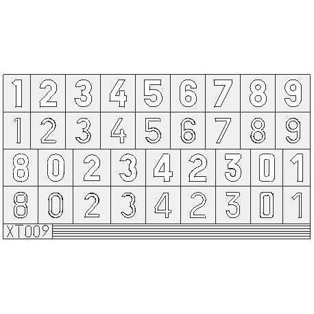 Masking: German numbers, large size. EDUARD XT009