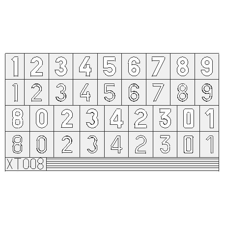 Masking: German numbers, medium size. EDUARD XT008