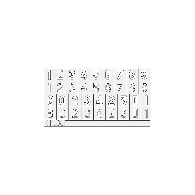 Máscara: Numerales alemanes, medianos. EDUARD XT008