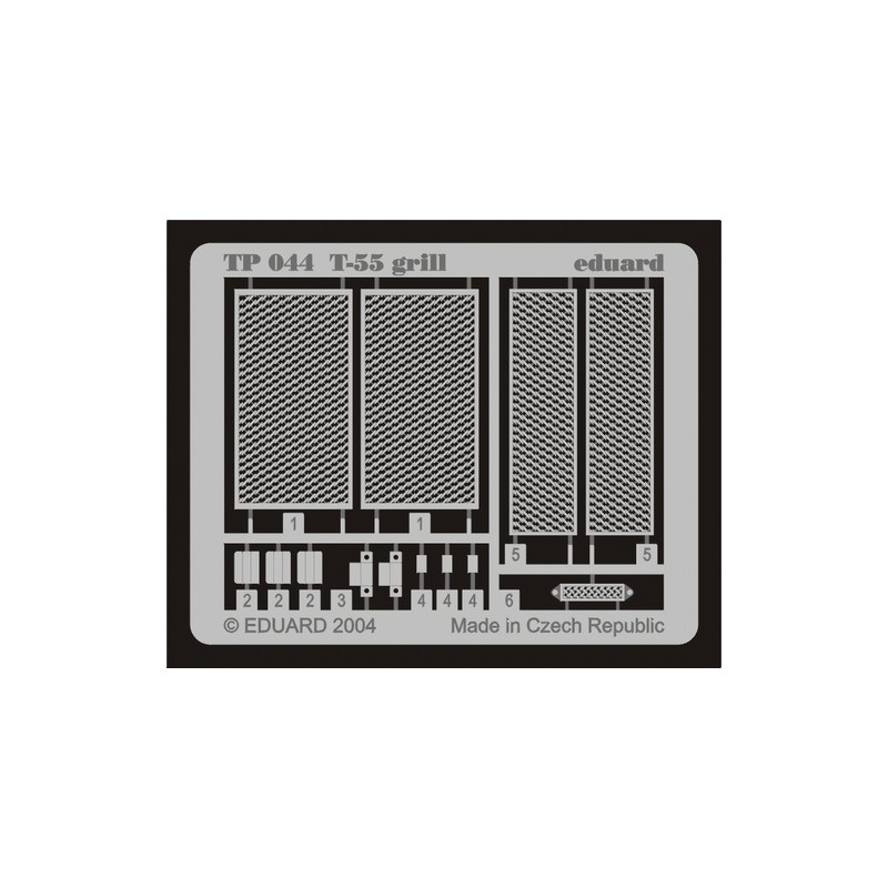 Fotograbado: T-55, rejillas (kit Tamiya 35257). EDUARD TP044