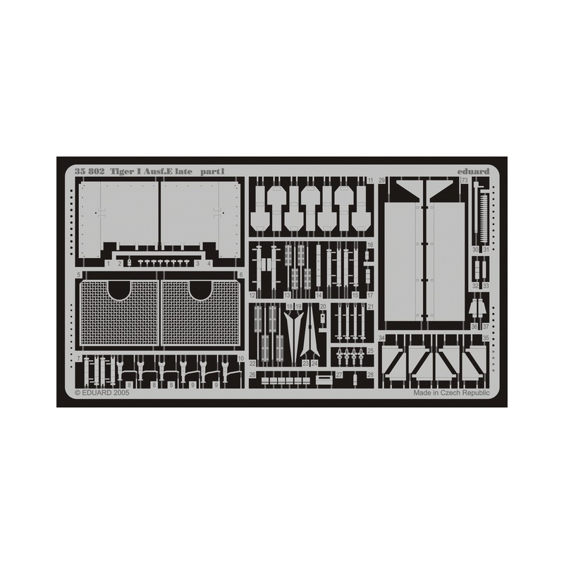 Fotograbado: Tiger I Ausf. E late (AFV 35079). EDUARD 35802