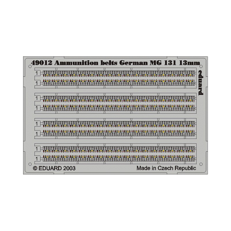 Cinturones de munición para MG131 de 13mm. EDUARD 49013