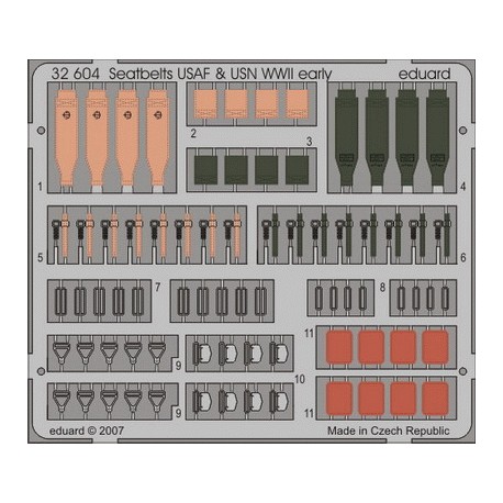 Seatbelts USAF & USN, WWII early. EDUARD 32604