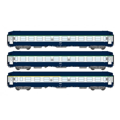 3-set of berth coaches UIC, SNCF. REE MODELES VB-204