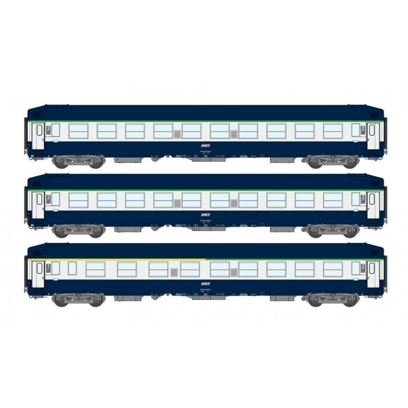 Set de tres coches litera UIC, SNCF. REE MODELES VB-204 Set de tres coches litera UIC, SNCF. REE MODELES VB-204