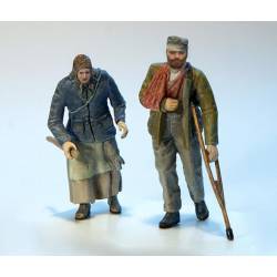 Disabled man with granny.