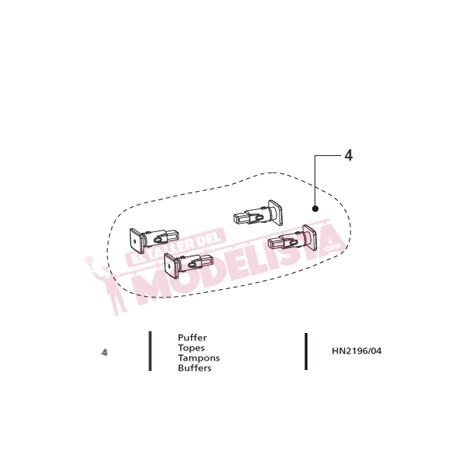 Buffers (x4) for RENFE 321. ARNOLD HN2196/04