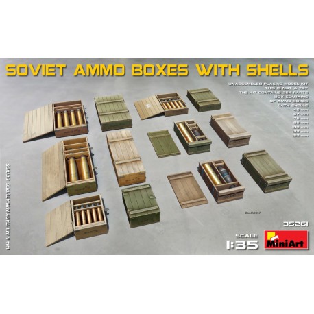 Soviet ammo boxes with shells. MINIART 35261