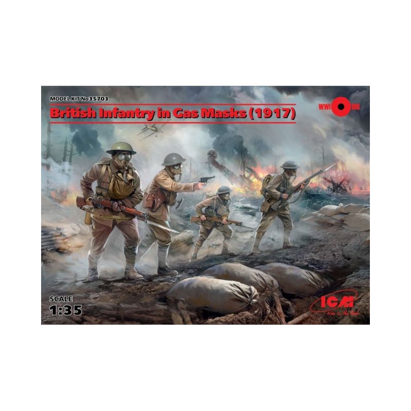 Infantería británica con máscara de gas. ICM 35703
