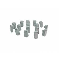Bacs suspendus, gris (x16).