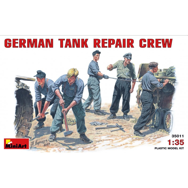 German tank repair crew. German tank repair crew.