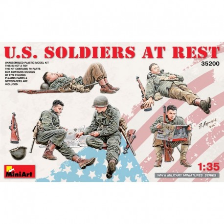 US soldiers at rest.