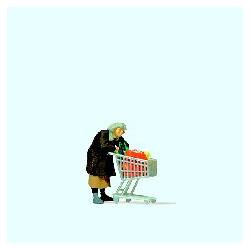 Homeless woman with cart. PREISER 29095