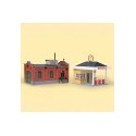 Service station withmechanic’s workshop.