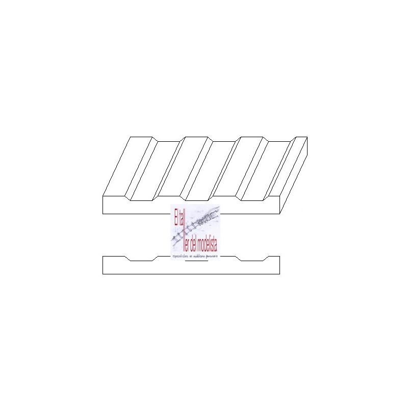 Plancha 15 x 30. Metal corrugado 1,5 mm. EVERGREEN 4527