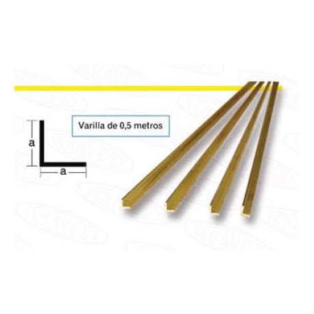 Brass profile L. 2,5 x 2,5 mm. HIRSCH 752525