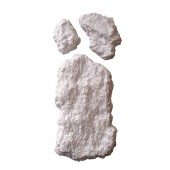 Molde para hacer rocas, rocas grandes y pequeñas.