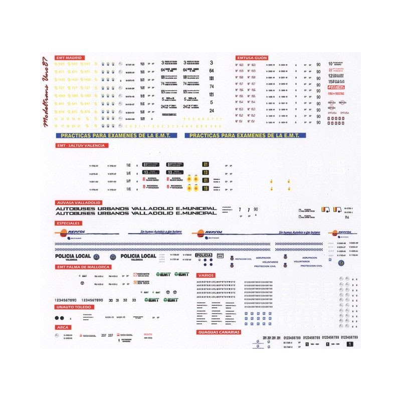 Calcas para personalizar autobús Pegaso 6038. OTERO SCALE MODEL