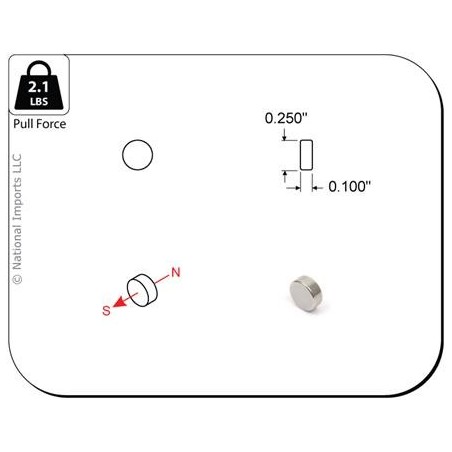 Kreisförmige Magnete. 6,4 x 2,5 mm (x50).