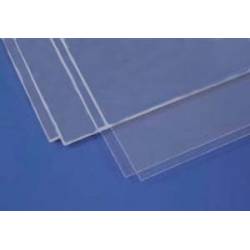 Transparente Styrolplatten. 0,25 mm.